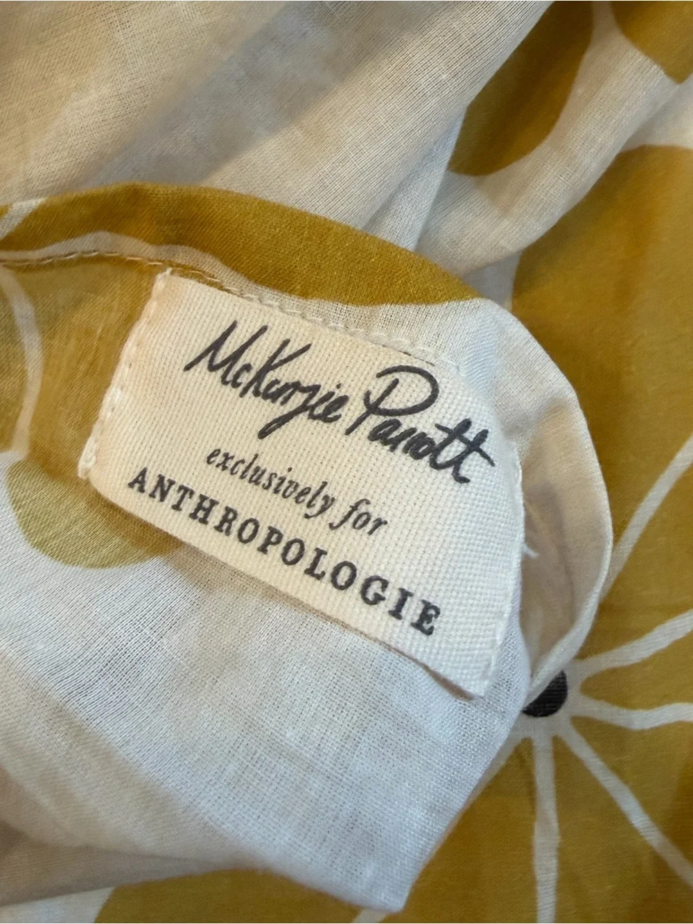 New Anthropologie mckenzie parrot floral quilted pillow sham standard Yellow